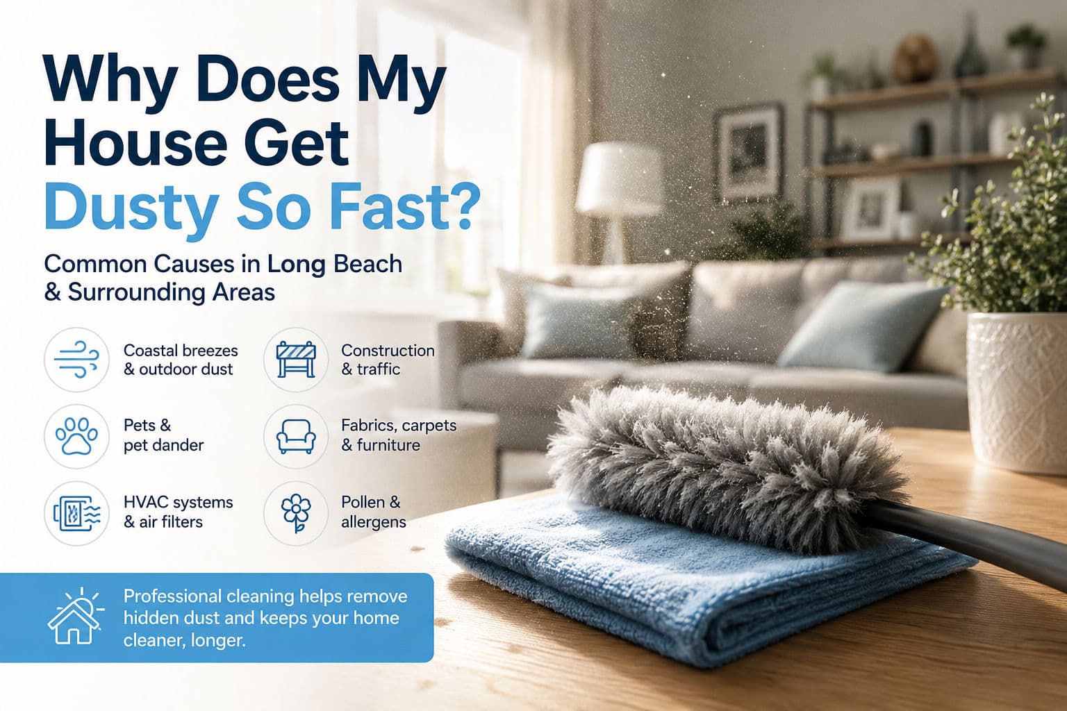 Why Does My House Get Dusty So Fast? Common Causes in Long Beach & Surrounding Areas image